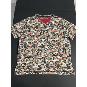 Robert Graham 2XL XXL Adult Shirt V Neck Camouflage Short Sleeve Casual Mens